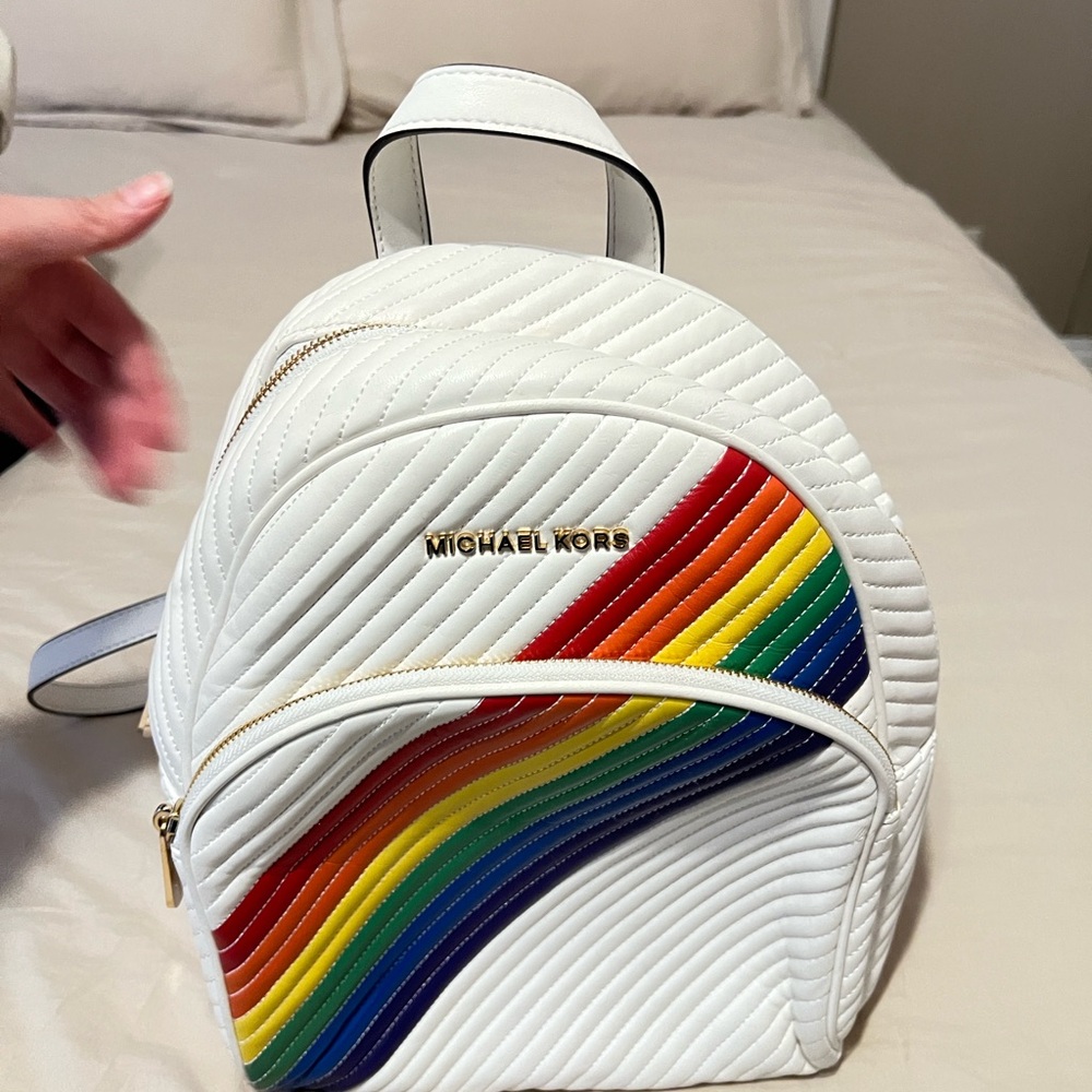 Michael Kors White Rainbow Backpack